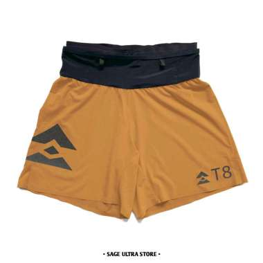 Celana Lari Trail Running & Road T8 Sherpa Shorts V2 Men Pria Original - Gold M Gold