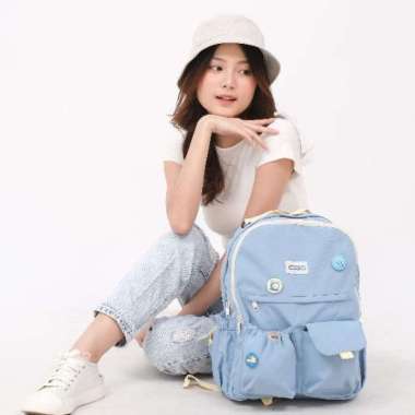 daf KIYO Backpack Himeku Tas Sekolah Ransel - Banana Cool Blue
