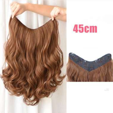 FG Hair Clip Curly Panjang Murah Hairclip Wave Wig Rambut Palsu Hair Clip Lurus Biglayer Keriting 45