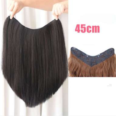 FG Hair Clip Curly Panjang Murah Hairclip Wave Wig Rambut Palsu Hair Clip Lurus Biglayer Keriting 45