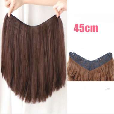 FG Hair Clip Curly Panjang Murah Hairclip Wave Wig Rambut Palsu Hair Clip Lurus Biglayer Keriting 45