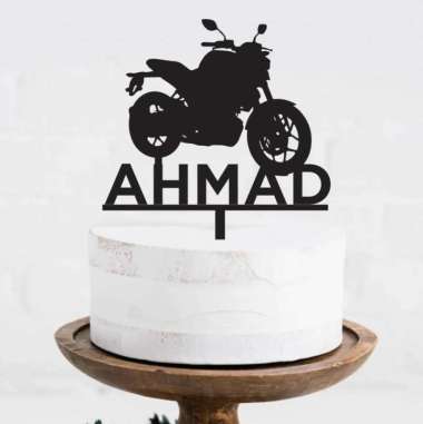Custom Cake Topper Motor Keren Topper Akrilik Custom Tulisan 17cm