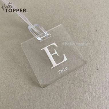 Custom Bag Tag Custom Gantungan Tas Luggage Tag Akrilik Grafir Square