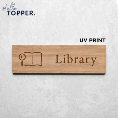 Signage Library Sign Board UV Print Kayu - Kyoto Style 25x7