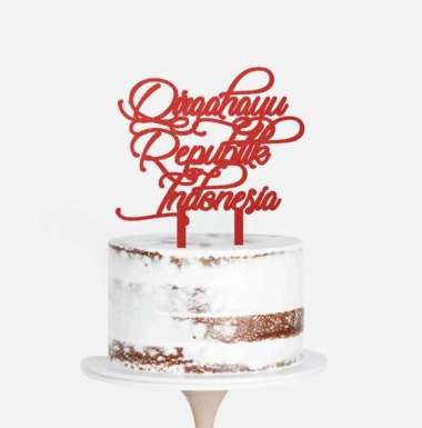 Cake Topper Special Kemerdekaan Topper Kue Akrilik HUT RI 17cm