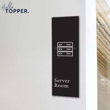 Sign Board Server Room Ruangan Server Acrylic UV Print Potrait Putih