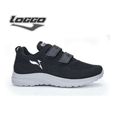 Loggo - Sepatu Parkit Series - Sneakers Rajut Size 33-37 35 Hitam Putih