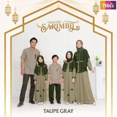 Sarimbit Nibras Terbaru 2023 Daania Taupe Gray P.0-P.1/L.0-L.2 Gamis