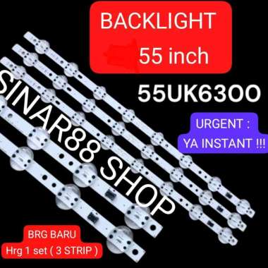 Hrg 3 STRIP BACKLIGHT TV LG 55 INC 55UK6300 55" 55UK LAMPU BL 8K 6V 8 K LED