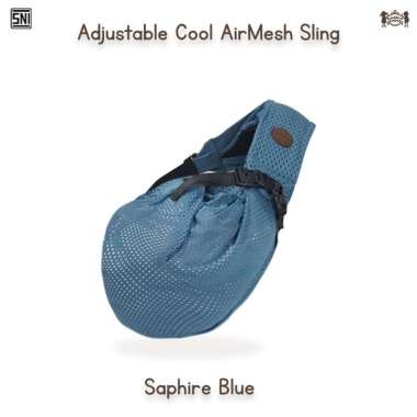 Petite Mimi Adjustable Cool Airmesh Sling | Gendongan Bayi M-Shape Support SHAPIRE BLUE