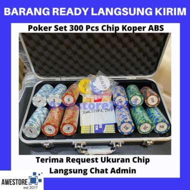 Poker Chip Set 300 pcs Coin Koin Set Texas Holdem Board Game Playing Card Permainan Kartu Asah IQ Ko