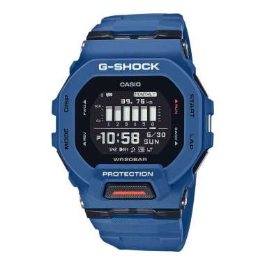 Jam Tangan Pria Casio G-Shock GBD-200-2JF G-Squad Men Black Digital Dial Blue Resin Band (JDM)