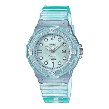 Jam Tangan Wanita Casio General LRW-200HS-2EVDF Ladies Transparent Series Blue Dial Blue Transparent