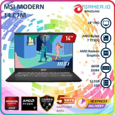 MSI Modern 14 C7M Ryzen 7 7730U 16GB 512GB 14" FHD IPS