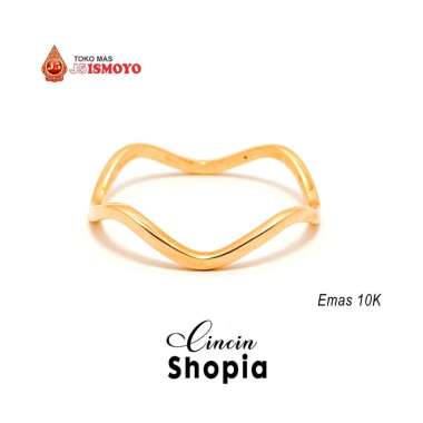 Cincin Emas 10 Karat, Cincin Shopia Model, Cincin Korean Style J5 Ismoyo Size 21-22