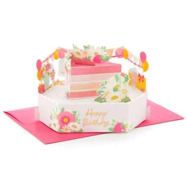 GREETING CARD- HALLMARK- PAPER WONDER- CAKE- BIRTHDAY CARD- 3D POP-UP
