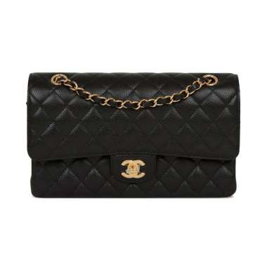 Chanel Medium Classic Handbag Black Caviar Ghw Black