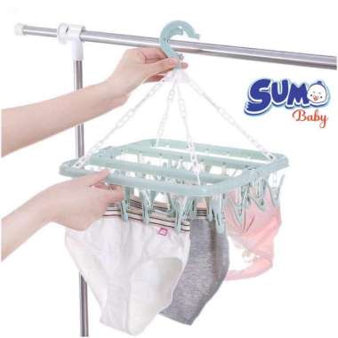 Gantungan Baju Hanger Jepitan Jemuran Baju Bayi Kaos Kaki Segiempat