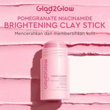 GLAD2GLOW POMEGRANATE NIACINAMIDE BRIGHTENING CLAY STICK - CLAY MASK Glad2Glow Real Mugwort Clay Mas
