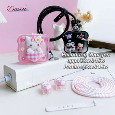 Ukuran PAS Pelindung Charger Oppo/Realme 33&45w Desain ASLI Motif Baru Pelindung Kabel & Adaptor Opp