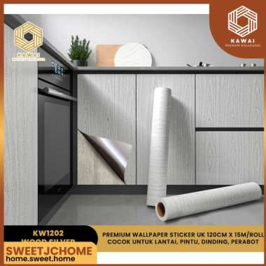 Kawaii Karpet Lantai 120cm Vinyl Roll Wallpaper Motif Kayu ANTI SLIP Dekorasi Lantai, Dinding, Perab