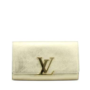 Louis Vuitton Louise Clutch Gold Calfskin Cluch Bag I15571C