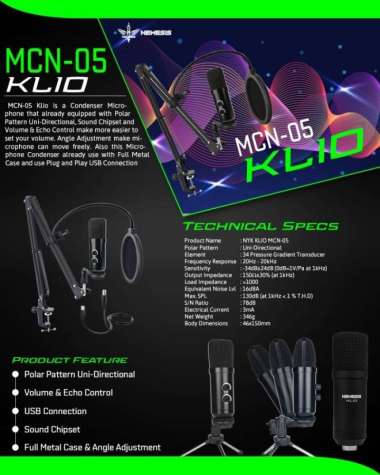 NYK Nemesis MCN-05 Klio Mic Condenser USB