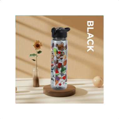 Goto Odine Botol Minum Sedotan 1 Liter Sport Kantor Sekolah Anti Bocor BLACK