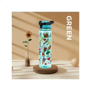 Goto Odine Botol Minum Sedotan 1 Liter Sport Kantor Sekolah Anti Bocor GREEN