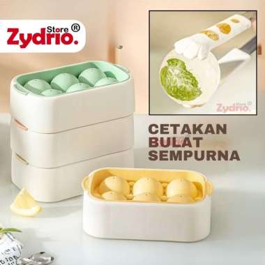 Cetakan Es Batu Bulat Silikon dengan Tutup Bulet Silicone Ice Cube Mold Food Grade Hijau