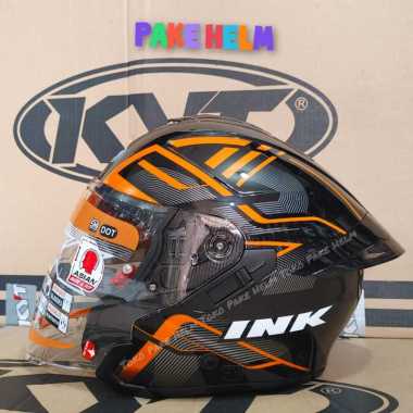HELM INK TERRA 2 #1 BLACK ORANGE HALF FACE DOUBLE VISOR XXL