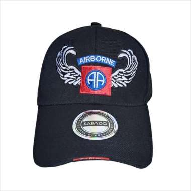 Topi Baseball AIRBORNE 100% Cotton import - One Size HITAM