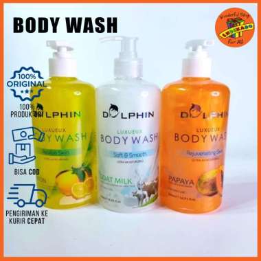 DOLPHIN Body Wash Sabun Cair 500ml - Body Wash Goat Milk