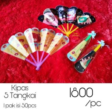 Kipas Plastik Lipat 5 Tangkai isi 50pcs