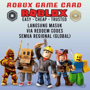 MalamStore ROBUX ROBLOX GAME CARD !! VARIAN 100-4.500 LANGSUNG MASUK Robuxs 400