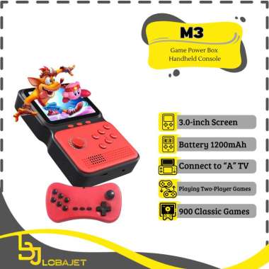M3 - Game Power Box Handheld Console 3.0 inch - 900 Games in 1 - Game Klasik 900 in 1 Red