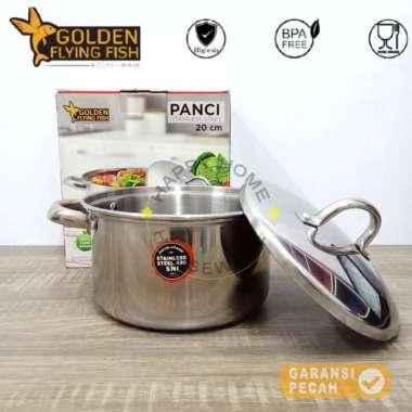 GOLDEN FLYING FISH Panci Tutup Stainless Steel 0,75mm 20 cm STPC0420