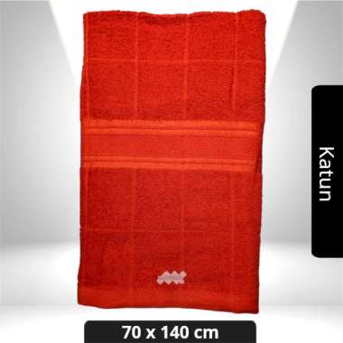 Handuk Mandi Katun 70x140 Polos Dewasa Ravioli Menyerap Air Merah