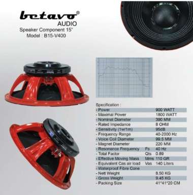 Speaker Komponen BETAVO B15 V400 / BETAVO B15V400 ORIGINAL