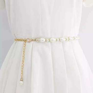 sabuk rantai wanita aloy anti karat fashion baju dress gamis IMPORT T35hitam