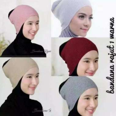 BANDANA 1 WARNA CIPUT RAJUT INNER BANDANA POLOS PREMIUM DALAMAN JILBAB RAJUT B1 AVOCADO