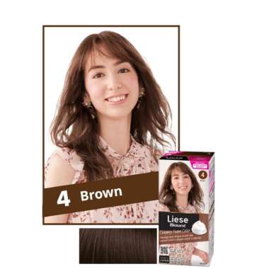Liese Blaune Creamy Bubble Hair Color Original pewarna rambut penutup uban 4 Brown