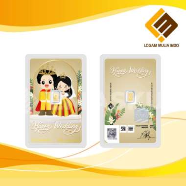 LOGAM MULIA MICRO GOLD EMASKU 0.1GRAM HAPPY WEDDING SERIES