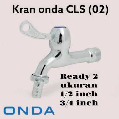 KRAN AIR CLS 02 / KRAN TAMAN CLS 02 ONDA 1/2" dan 3/4" CHROME, kran TEMBOK CLS 3/4"