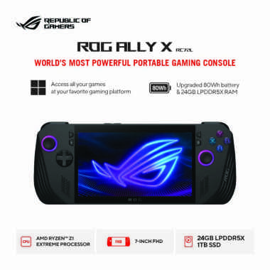 Asus ROG ALLY X RC72LA-R2RADA6T [AMD Ryzen Z1 Extreme|RAM 24GB|SSD 1TB|Win11|BNIB|Garansi Asus Indon