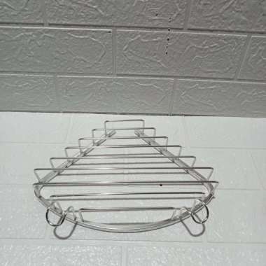 Rak Sudut Kawat Single Aluminium / Rak Sabun Toilet / Rak Sudut Kamar Mandi / Rak Shampo / Rak Bumbu