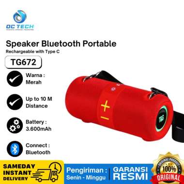 Speaker Bluetooth TG672 Speaker Wireless Anti air Full Bass Speaker Portable with Type C Charger
