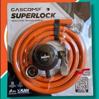 Regulator Gascomp SUPERLOCK Paket / Selang Gas HP Anti Tikus GRS-915