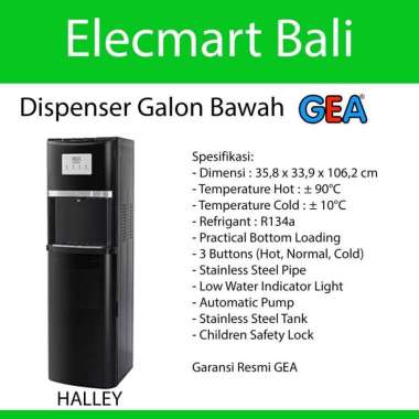 Water Dispenser Galon Bawah Gea Kompresor HALLEY