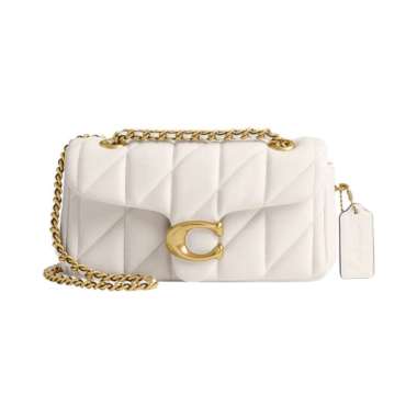 Coach Tabby 20 Quilted Leather Shoulder Bag Chalk Ghw White